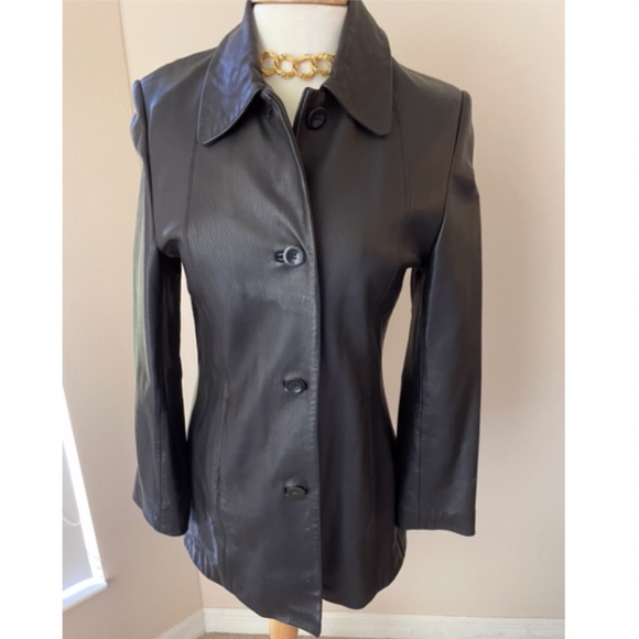 kasper Jackets & Blazers - Kasper leather 1007  blazer Jacket small